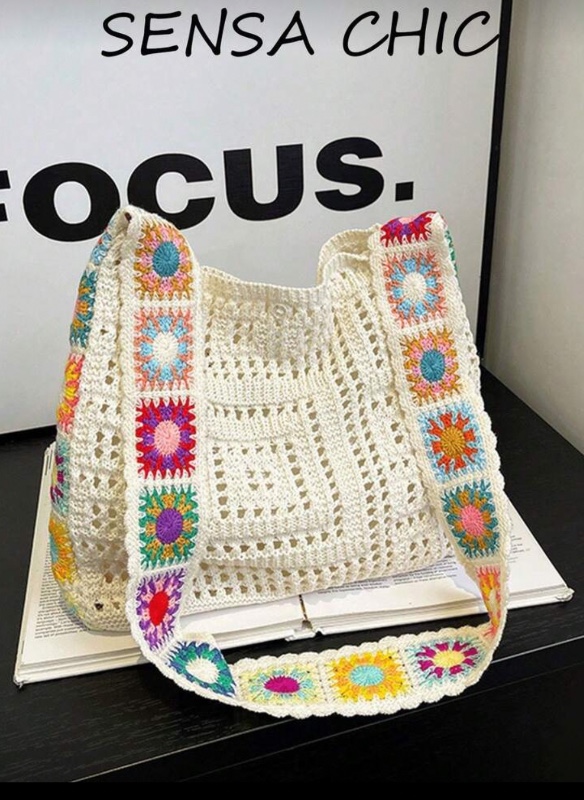 Sac en crochet multicolore