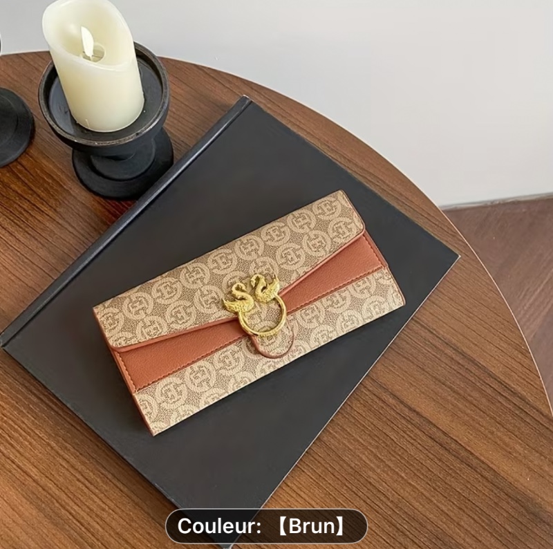Portefeuille Vintage pour Femme - Élégant Pochette de Soirée avec Fermeture à Pression, Poche à Rabat & Porte-Cartes de Crédit, Multicolore Classique pour Mariages, Réunions d'Affaires & Événements Spéciaux - Portefeuille Designer Durable & Facile à Entre