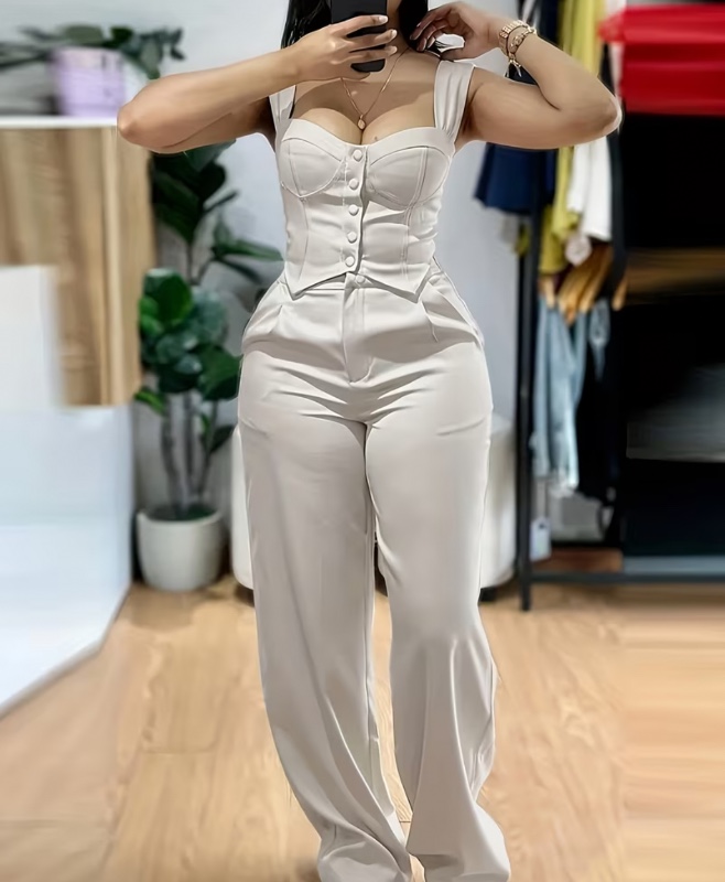 Ensemble débardeur et pantalon 2026 Style Facile, pantalon long décontracté à jambes larges, pantalon décontracté pour femmes
