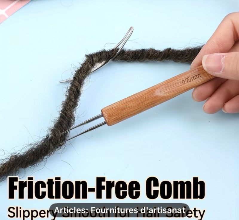 Ensemble de 3 pièces Aiguille à Tisser pour Cheveux, Crochet avec Loquet, Outils de Réparation et d'Artisanat pour Perruques, Extensions Capillaires et Coiffure