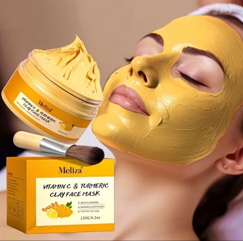 Masque Visage Nettoyant au Curcuma et Vitamine C