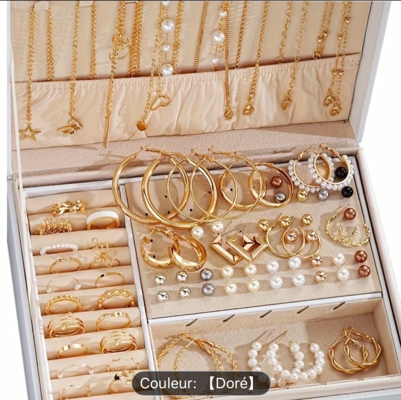 86pcs Collier Papillon Élégant Mode Bague Cœur Amour Imitation Perle Boucles d'Oreilles Clous Ensemble de Bijoux Quatre-En-Un Pièce Femme Sortie Quotidienne Tenue de Fête Cadeau de Vacances Bijou Tendance Mode (Sans Boîte)