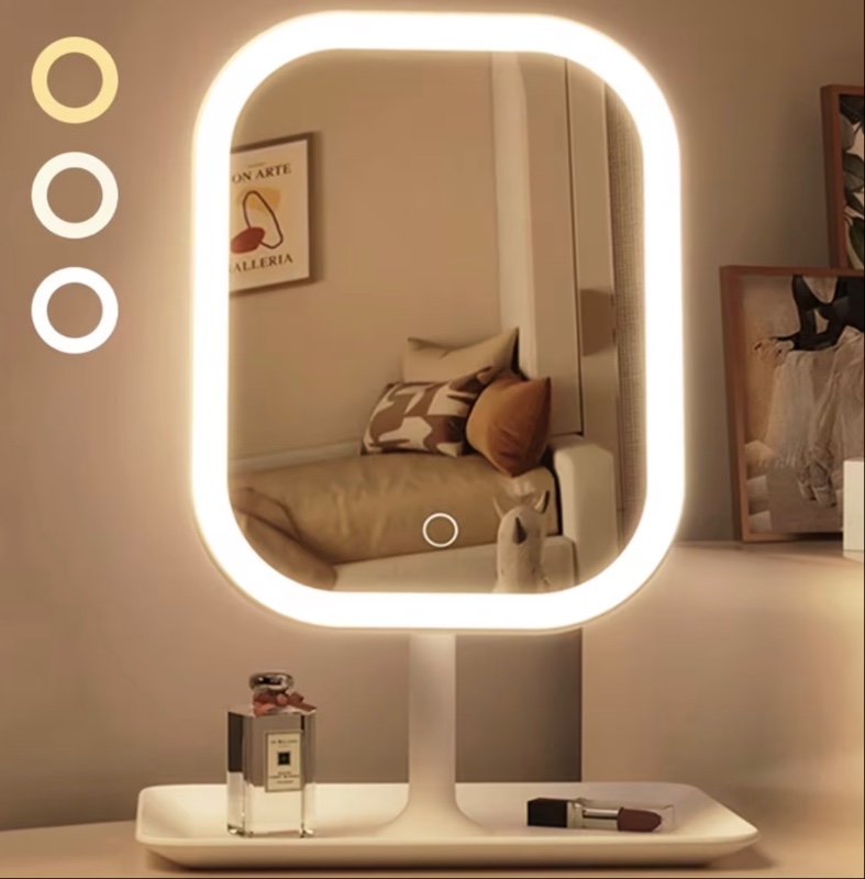 Miroir de Maquillage LED, Miroir de Voyage Portable Pliant avec Lumières