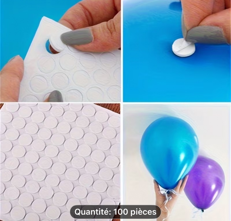 100pcs Ruban Adhésif Double Face en Acrylique Nano Haute Résistance, Adhésif Magique Épais Rond pour Ballons de Fête & Utilisation Quotidienne au Bureau, Découpe, Accessoires