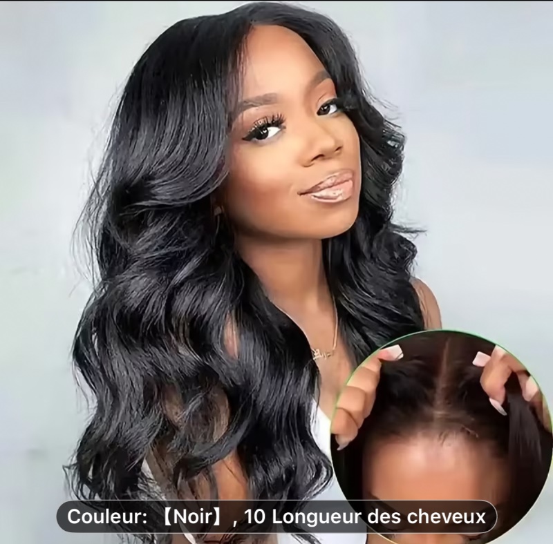 Perruques en cheveux humains à densité 250%, conçues pour un port facile sans colle. Ces perruques pré-pinceautées et pré-coupées 5X5 HD Lace Closure sont parfaites pour les débutants, avec des styles ondulés qui peuvent être mis en place en 3 secondes.