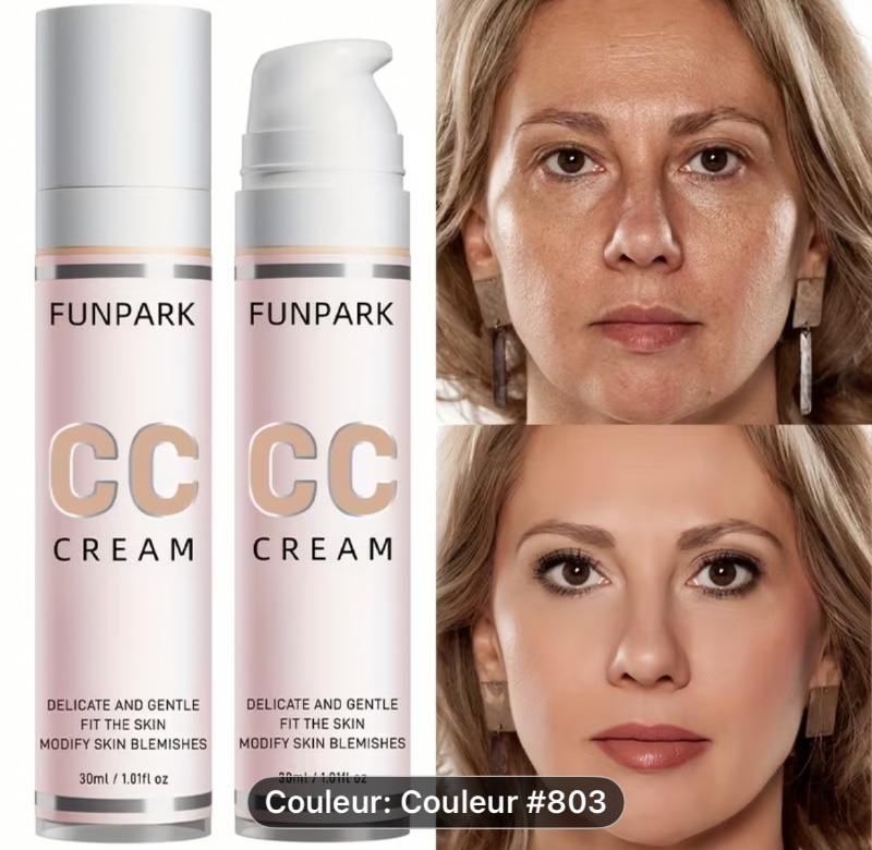 CC Cream, Couvre Taches de Rousseur et Rides, Crée une Peau Impeccable, Texture Légère, Application Facile, Maquillage Longue Tenue