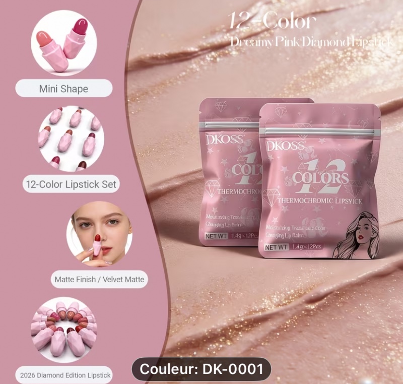 Set de 12 mini rouges à lèvres roses mats, rouges à lèvres roses emballés de manière portable, convient à tous les types de peau, facile à appliquer, rouge à lèvres repulpant 24h sans décoloration, kit de rouges à lèvres tendance idéal pour offrir et voya