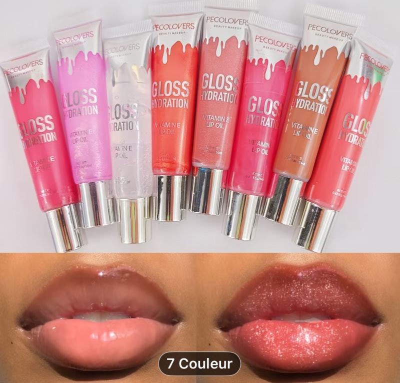 Brillant Hydratant Gloss à Lèvres Pailleté Longue Tenue Huile de Lèvres Maquillage