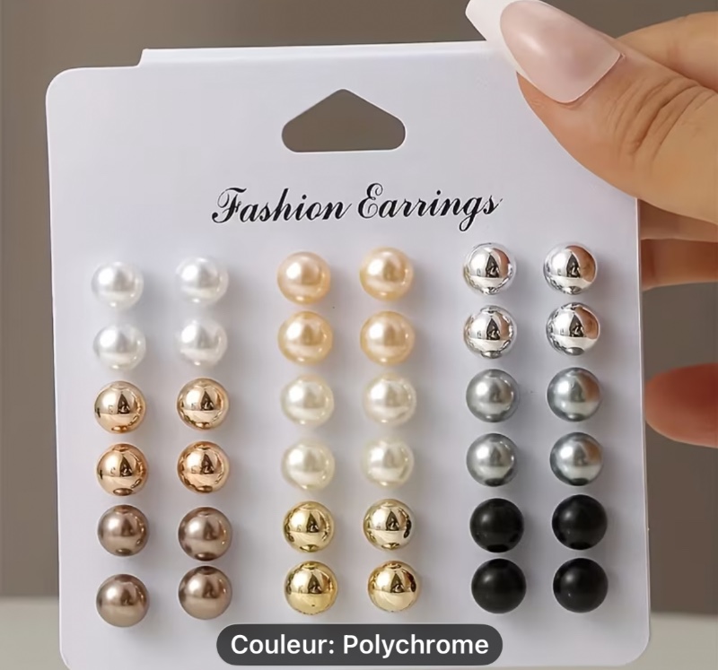18 paires de boucles d'oreilles à clous en fausse perle faciles à enfiler, style décontracté et élégant, légères pour un usage quotidien par les femmes