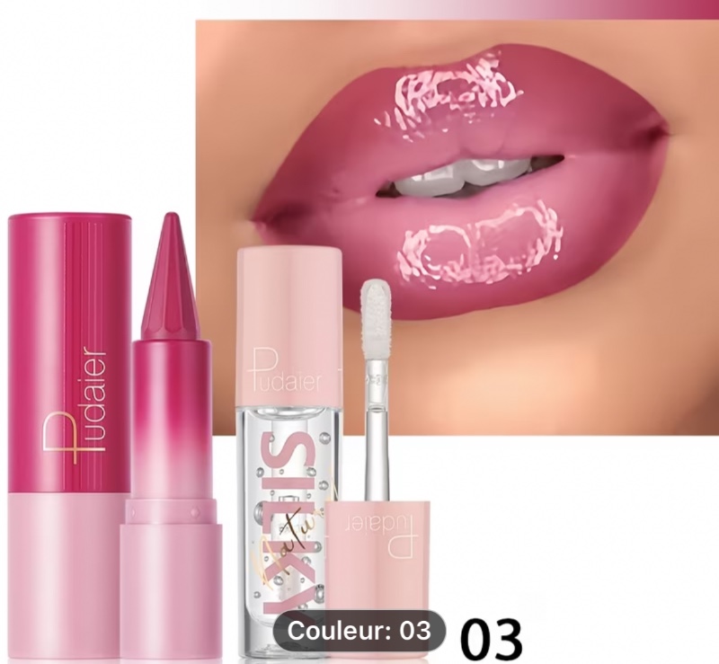 Ensemble Rouge à Lèvres Y Smooth & Huile Nourrissante pour Lèvres - Créez des Looks Éblouissants et Polyvalents avec une Hydratation Longue Durée - Idéal pour un Cadeau Glamour Sans Effort pour Femmes