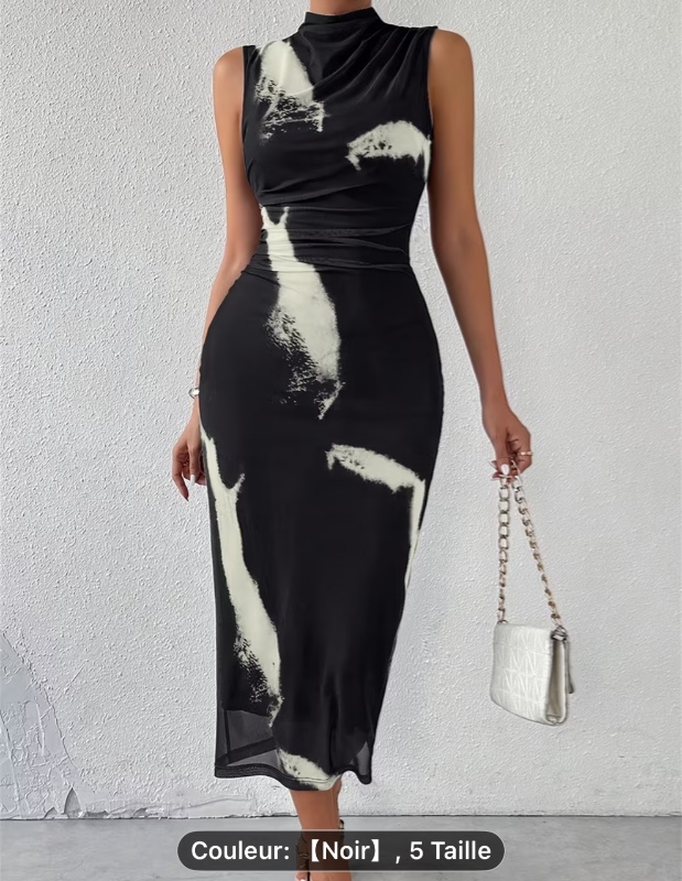 Robe d'été sans manches à motif tie-dye pour femmes