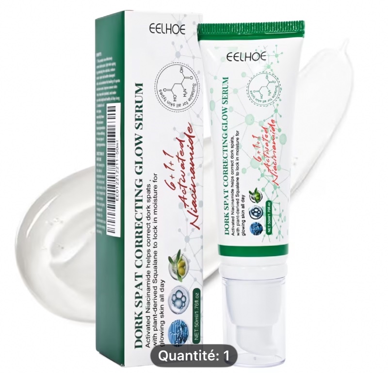 EELHOE Essence Éclaircissante à la Niacinamide et aux Céramides pour Beige Clair irrégulier, Collagène Convient à Tous Types de Peau, Peau Terne en Particulier, 50ml/1.76fl.oz, Soin Quotidien Doux pour l'Éclat et la Revitalisation de la Peau