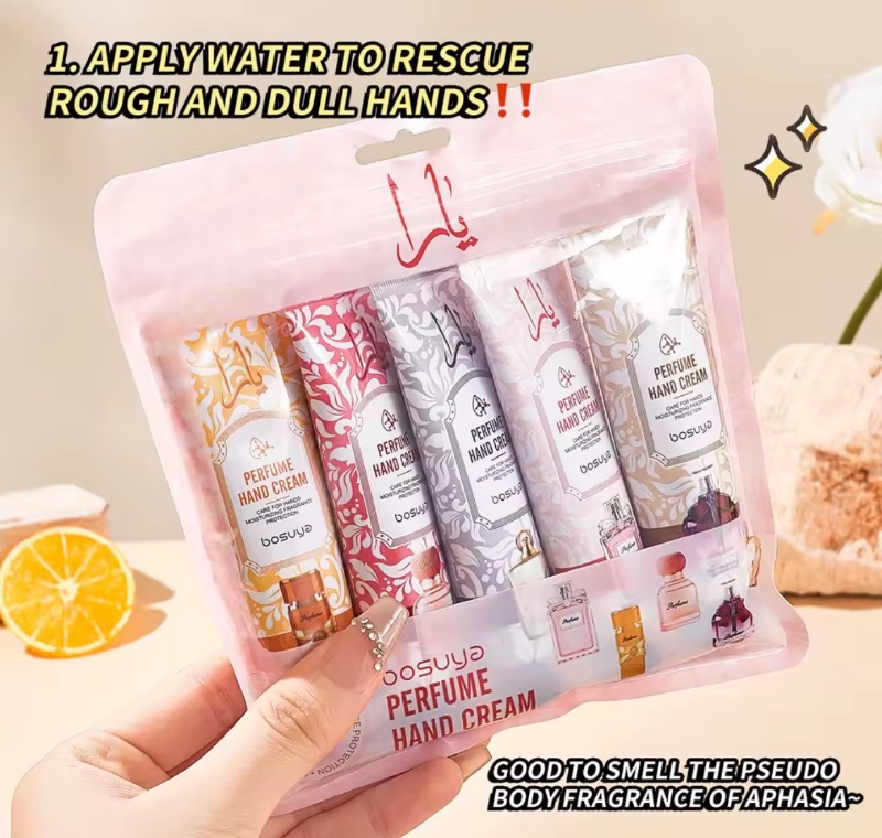 Ensemble de crème pour les mains, parfum, hydratant, Non collant, nourrissant, Anti-gerçures, soins pour la peau, 5 pièces