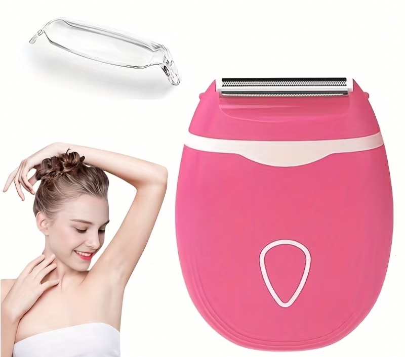 Rasoir Électrique pour Femmes, Rasoir Électrique pour Jambes de Bikini et Aisselles, Tondeuse Portable pour Poils Publiques, Utilisation à Sec et Humide (Piles Non Incluses)