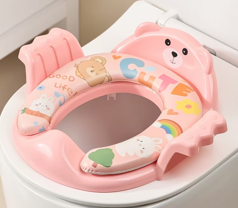 Siège de toilette de voyage portable, épais et coloré, amélioré pour enfants et tout-petits, couvercle de siège d'apprentissage de la propreté pliable et antidérapant avec motif de dessin animé, accessoires de salle de bain pour enfants