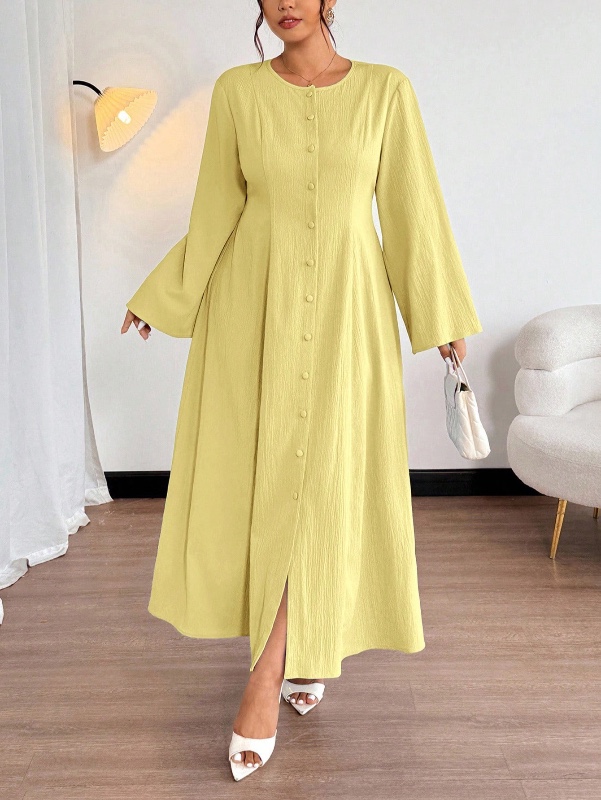 Firerie Robe vintage à manches évasées, taille A, romantique, pour le travail de bureau, les déplacements quotidiens, les vacances, les voyages, les sorties décontractées, en grande taille, pour femmes
