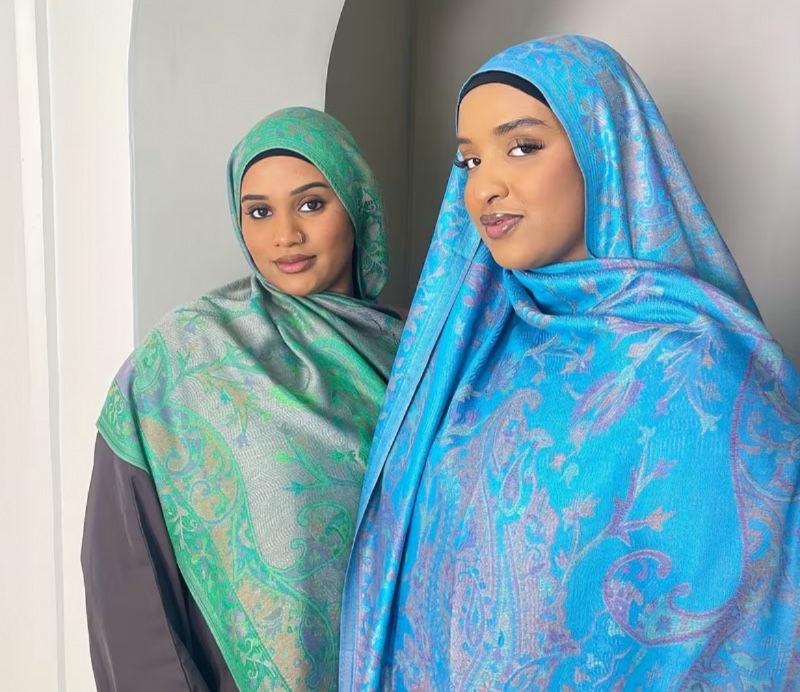 1pièce Écharpe Bohème Paisley pour Femmes - Châle en Polyester Respirant et Coupe-Vent avec Design Jacquard Bleu, Parfait pour la Prière de Ramadan Eid, les Fêtes, les Sorties Décontractées et les Écharpes, Écharpe pour les Cheveux, Accessoire de Fête, Mo