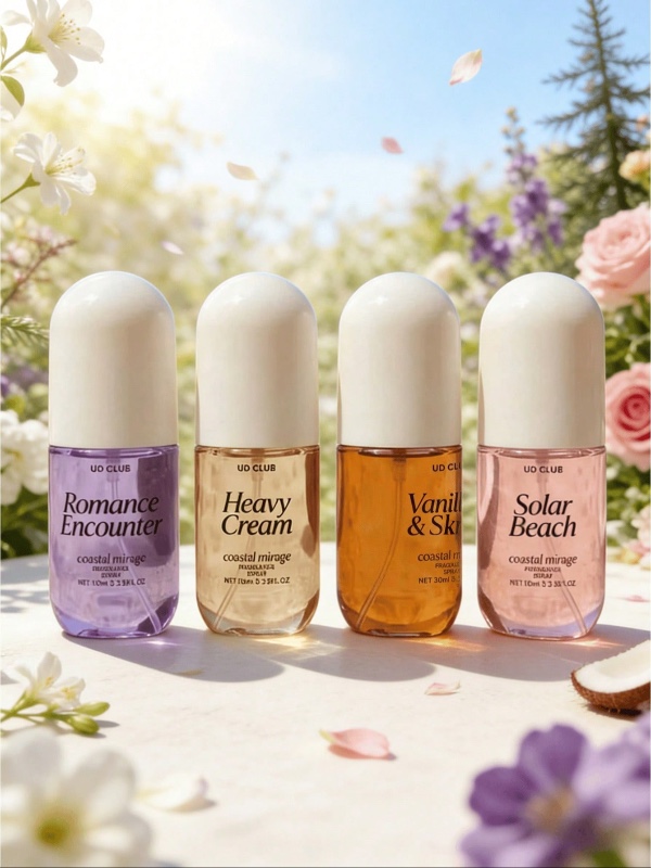 1 pièce Coffret cadeau de brume parfumée florale, vaporisateur aromatique sans alcool longue durée, design compact, mélange de crème de noix de coco, jasmin, menthe rose, crème vanille et autres senteurs orientales fraîches, convient pour la maison, la ch