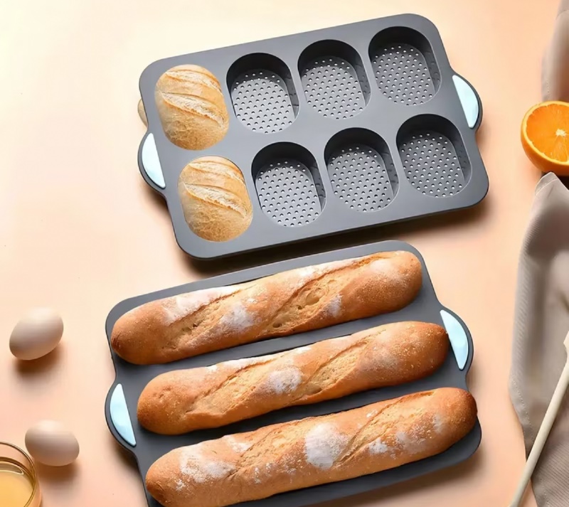 Moule à baguette en silicone pour pain long, 3 trous/8 trous, moule à pain français, moule à gâteau, moule de cuisson antiadhésif, moule à gâteau