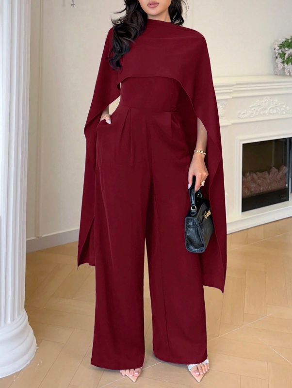 Modelyn Nouveau design Poncho Cape Écharpe avec Cravate de Cou, Combinaison Élégante Cintrée à la Taille, Top de Gamme pour les Fêtes et Réunions
