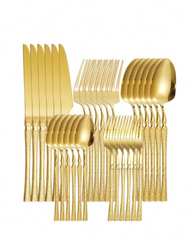 30 pièces Set de couverts en acier inoxydable, couteau fourchette cuillère convenant pour la cuisine, le restaurant, le mariage, la fête.