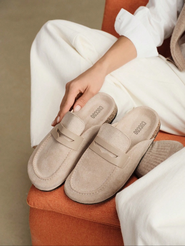 Solecia Mules fermées  pour femmes, semelle en liège, chaussures décontractées