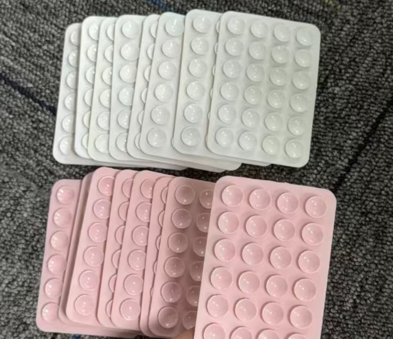 Lot de 16 supports de téléphone à ventouse en silicone, ventouses blanches et rose clair, adaptés aux smartphones, adhérence antidérapante, support mains libres, idéal pour appels vidéo, jeux, tableau de bord de voiture et chevet, support de téléphone por