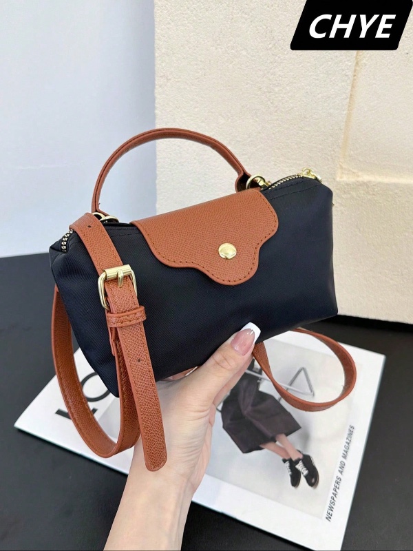1 pièce Nouveau sac fourre-tout décontracté pour femmes, sac à épaule en nylon de couleur unie multifonctionnel, sac Boston.