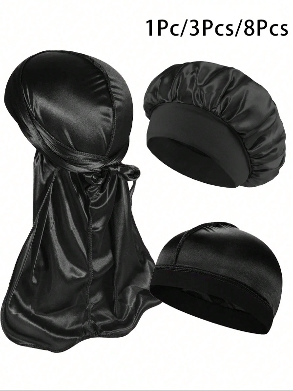 Awegeo 1 pièce/3Pcs Foulard pour homme, bonnet et calotte - Ensemble de couvre-chef décontracté confortable et respirant, convient pour le sport, les activités de plein air, la maison et le port quotidien