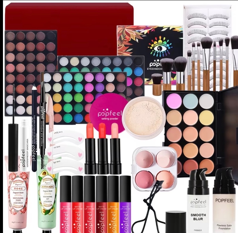 Boîte Cadeau de Cosmétique de Luxe pour Femmes, POPFEEL Collection de Beauté Tout-en-Un 24pcs