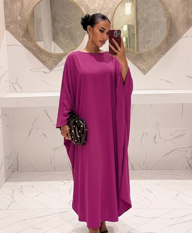 Robe Femme Rouge Col Rond, Tenue Décontractée pour le Travail et le Quotidien