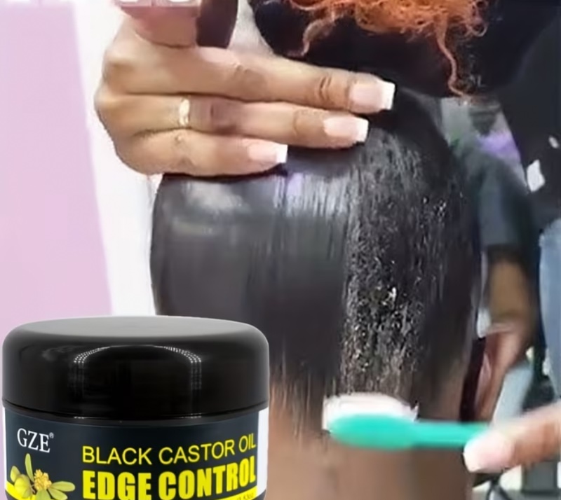 GZE Gel Extra Fort Noir d'Afrique à l'Olive de Ricin pour Tresses, Locs et Twists, Contrôle les Frisottis et les Bords, Sans Parabènes, Sulfates, Huile Minérale et Pétrolatum, Contient de l'Huile de Ricin Noire et de l'Huile de Coco, Gel Cire Capillaire C