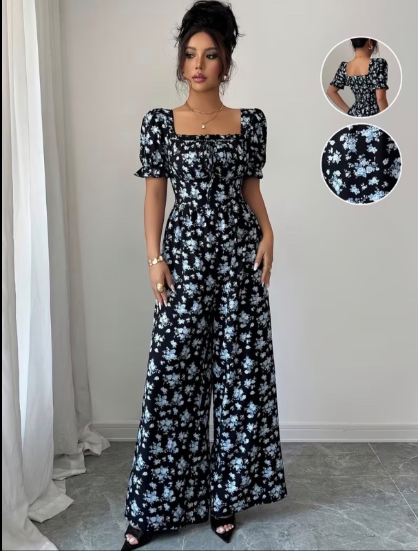 Combinaison à imprimé taille nouée, style vacances élé