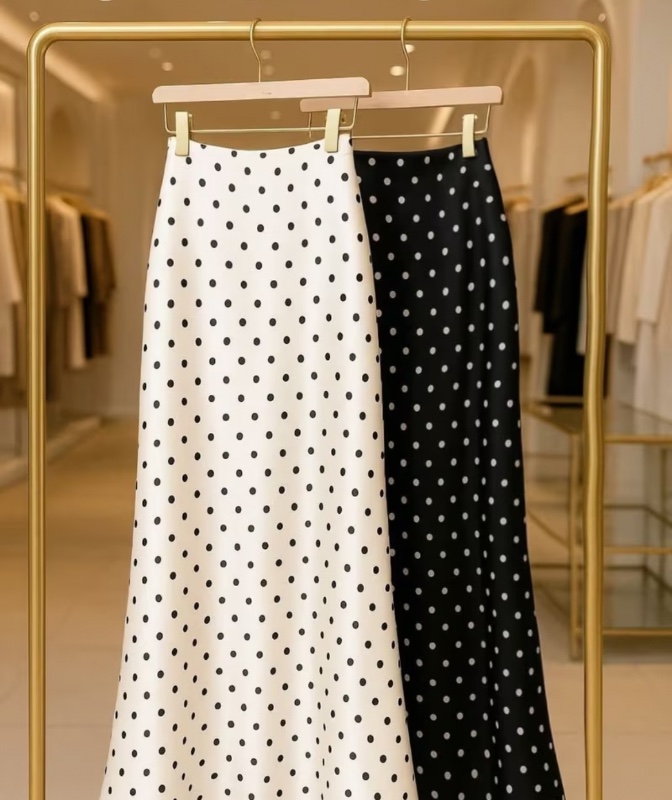 Lot de 2 jupes longues à pois pour femmes, mode décontractée, adaptées aux rendez-vous, vacances, fêtes et port quotidien