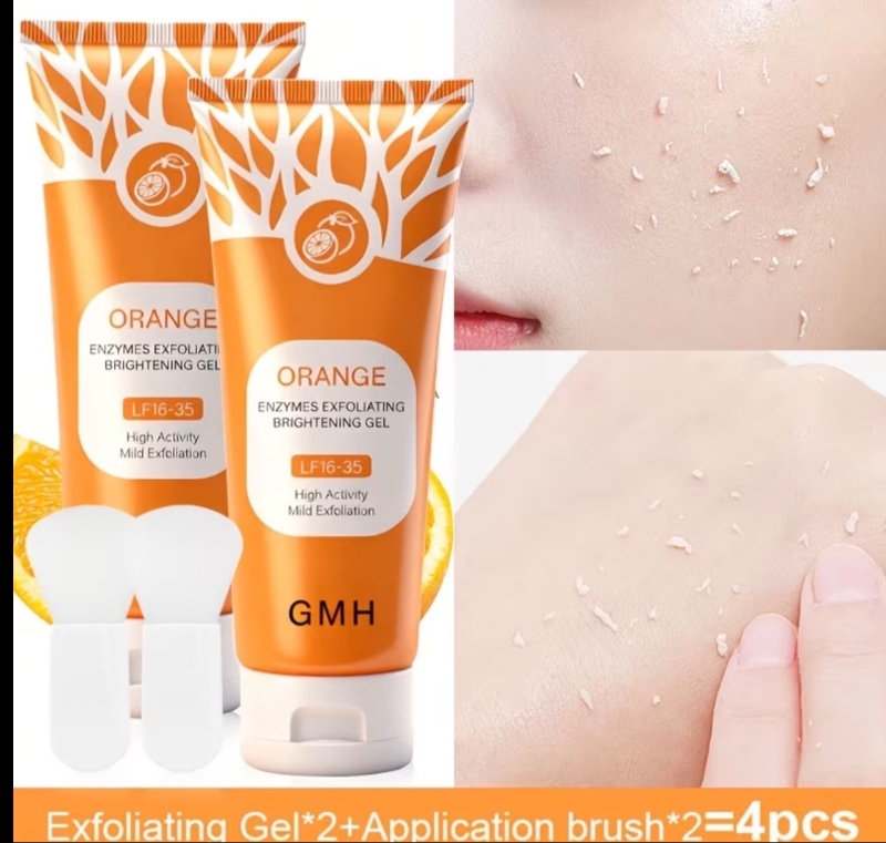 Ensemble de 4 pièces : gel démaquillant exfoliant orange