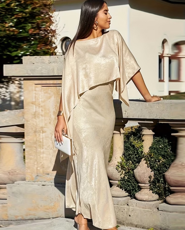 Robe pour femme élégante et stylée pour le printemps-été, à épaules dénudées