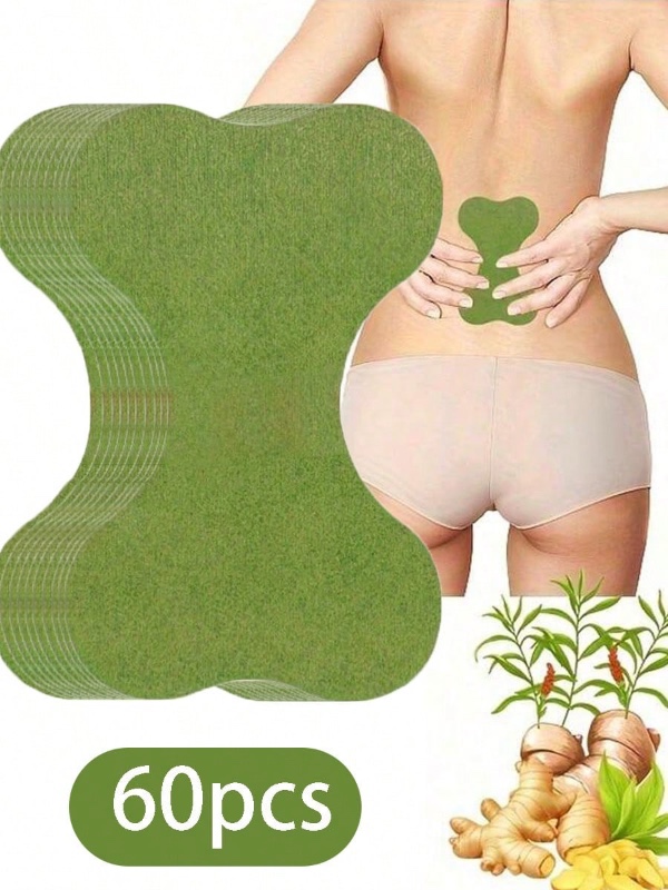 Lot de 60 patchs à l'armoise pour la taille, les jambes, les épaules, les genoux et les lombaires – Soin quotidien, doux et non irritant – Aux extraits de plantes (armoise, gingembre) – Médecine traditionnelle chinoise.