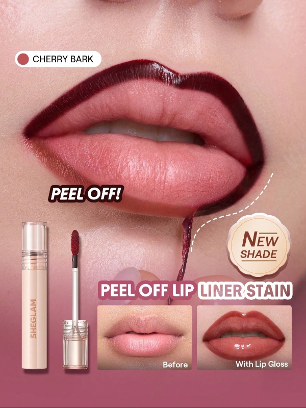 SHEGLAM Fall In Line – Duo lèvres : Crayon à lèvres « peel-off » et encre à lèvres (Teinte : Plum Sauce)