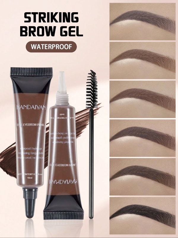 Gel pour sourcils HANDAIYAN résistant à l'eau et aux bavures, teinte longue tenue à séchage rapide ; idéal pour Halloween, la rentrée, les fêtes étudiantes, les soirées en boîte, la plage et le maquillage