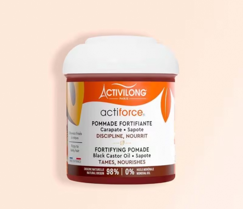 ACTIVILONG - Pommade Fortifiante Actiforce - Pour Cheveux Bouclés et Frisés - Discipline et Nourrit - 98 % d'Ingrédients d'Origine Naturelle - Carapate - Sapote - Fabriqué en France - 100 ml