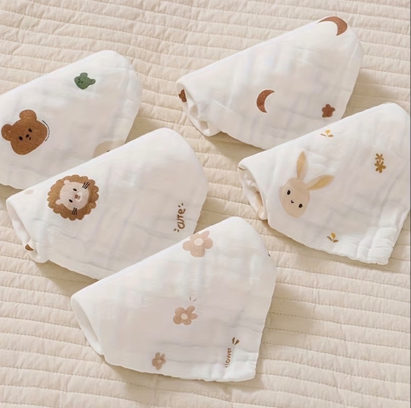 Lot de 5 Bavoirs pour Enfants à Imprimé Mignon