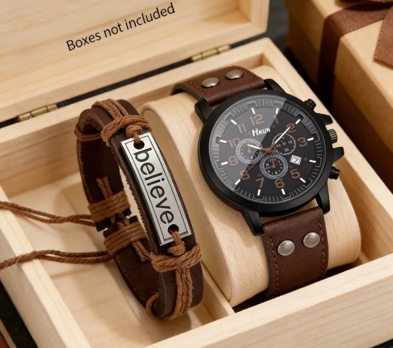 Lot de 2 – Montre à quartz pour homme, style simple et décontracté, modèle sportif avec bracelet gradué