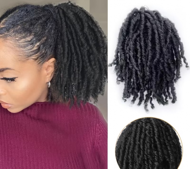 Extension de queue de cheval synthétique bouclée avec cordon de serrage (style Afro Kinky Curly) pour femmes – Adaptée aux cheveux afro bouclés et aux coiffures texturées