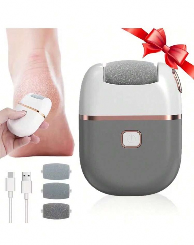 Kit d'appareil électrique pour éliminer les callosités des pieds (lime électrique), outil d'exfoliation à domicile rechargeable, set de soin professionnel pour les pieds (élimination des peaux mortes et massage)