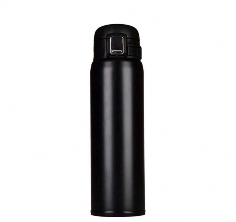 1 bouteille d'eau isotherme de 500 ml (16,9 oz) avec couvercle à ouverture instantanée, en acier inoxydable 304, conçue pour boire directement ; modèle portable adapté aux hommes, aux femmes et aux étudiants, idéal pour la maison, le bureau, l'école, les