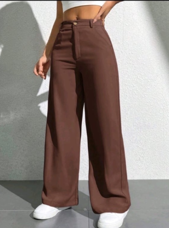 SHEIN PETITE Women's Casual Straight Leg Pants With Pockets ,Petite Women