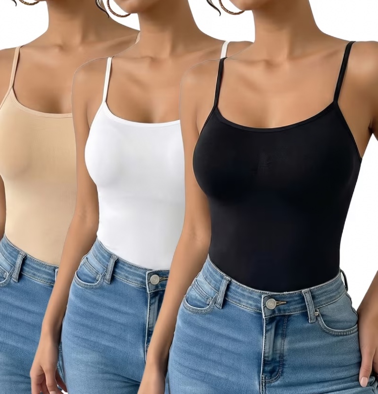 Lot de 3 débardeurs unis et confortables pour femme – Portables en sous-vêtement ou en couche extérieure, indispensables pour l'été, polyvalents, élégants et respirants.